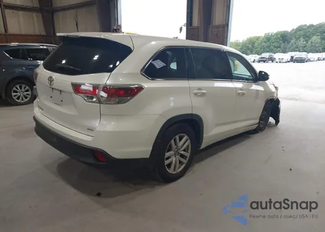 2016 Toyota Highlander Le V6 z USA, uszkodzony, nr VIN 5TDBKRFH7GS344324